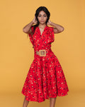 Floral Wrap Dress Pink